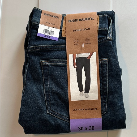Eddie Bauer Men's Indigo Straight Jeans - Picture 1 of 6